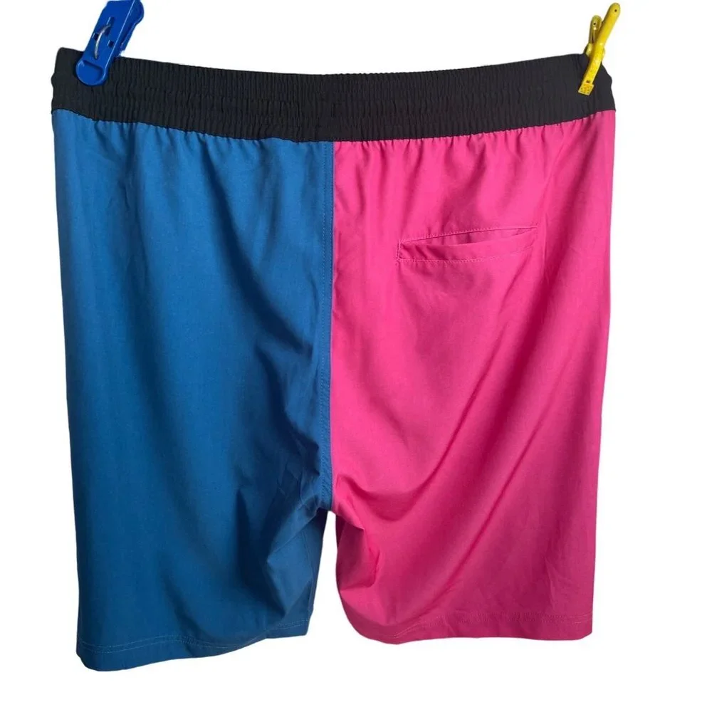 NWT Sovereign Code “Mixed” Swim Trunks Pink Blue Board Shorts Bathing Suit Men L - Picture 2 of 5